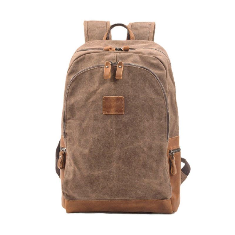 Vintage-rucksack Aus Gewachstem Leder