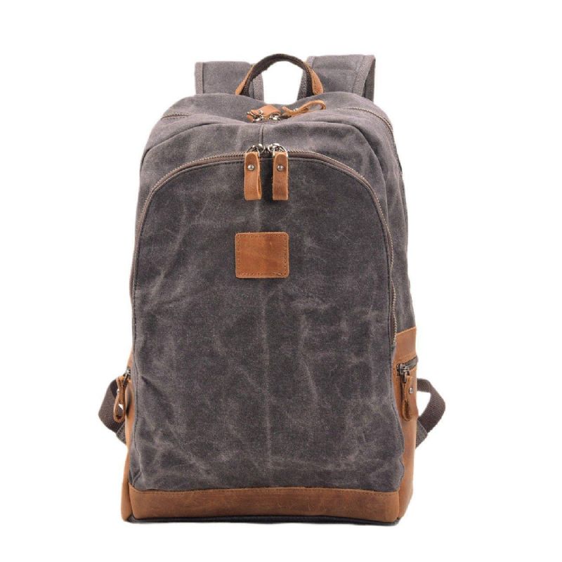 Vintage-rucksack Aus Gewachstem Leder