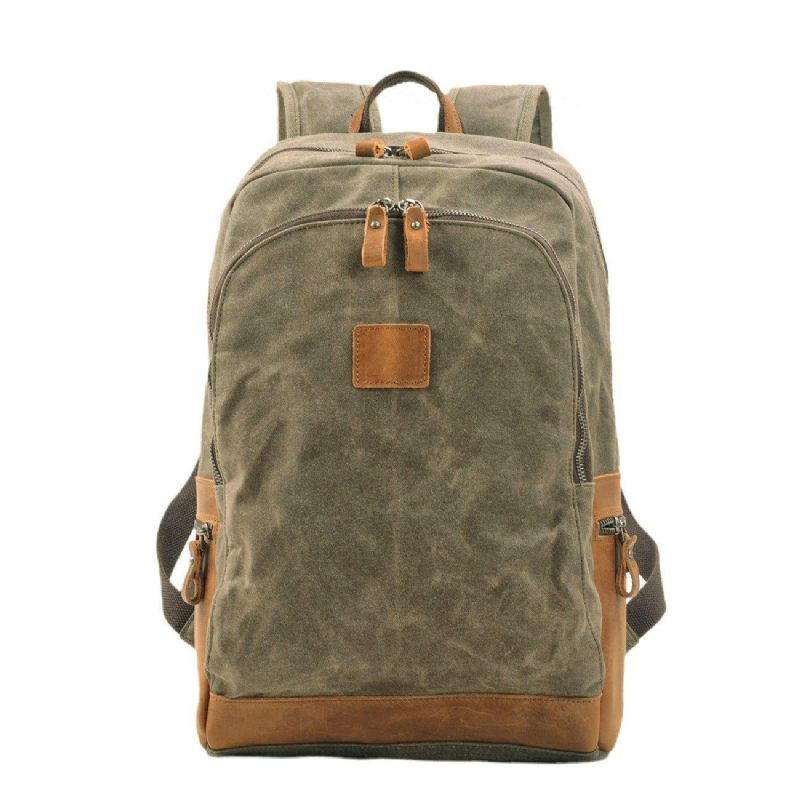 Vintage-rucksack Aus Gewachstem Leder