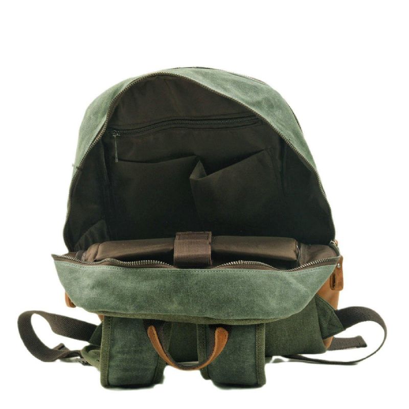 Vintage-rucksack Aus Gewachstem Leder