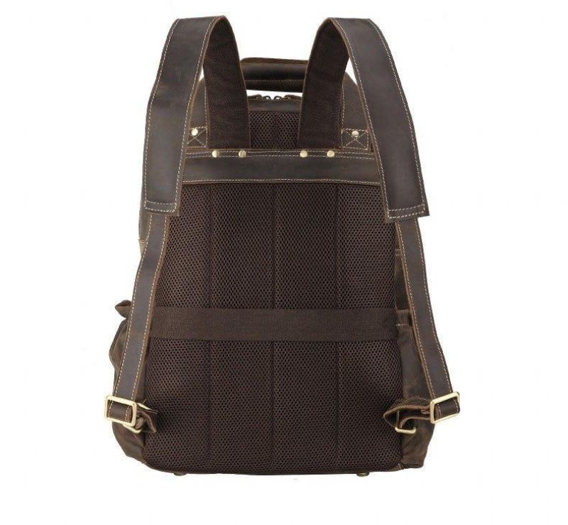 Vintage-rucksack Aus Leder Für Herren Mit Trolley-hülle