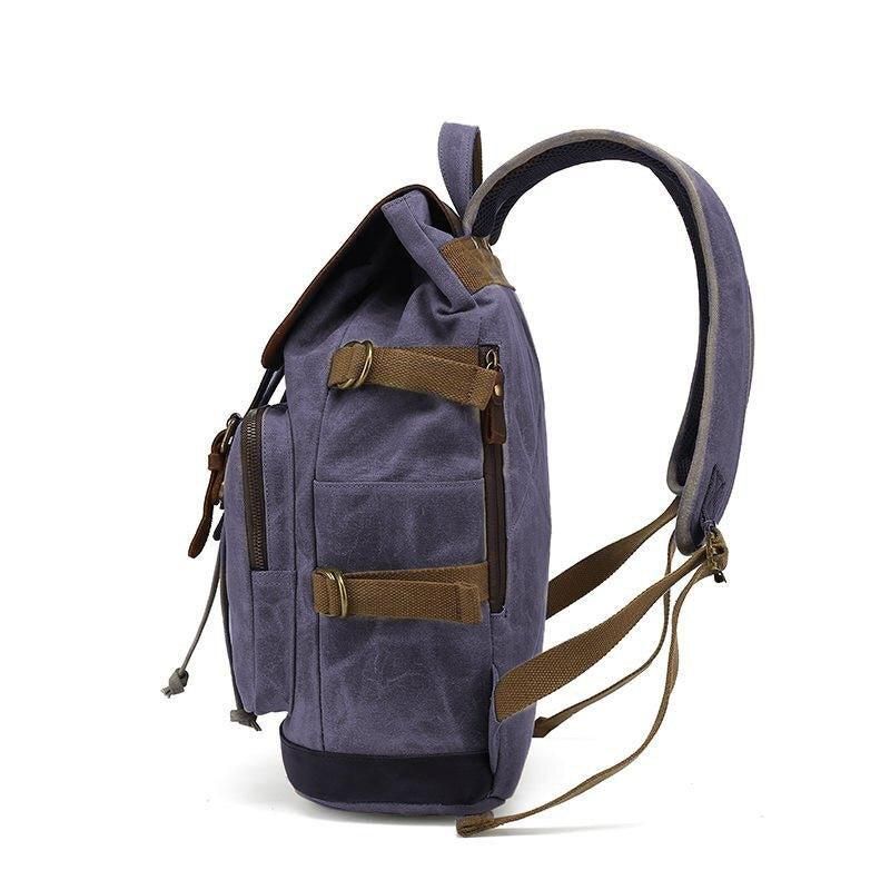 Vintage-rucksack Aus Leder Und Canvas