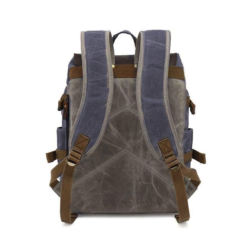 Vintage-rucksack Aus Leder Und Canvas