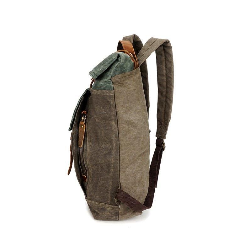 Vintage-rucksack Mit Rolltop Und Laptop-hülle