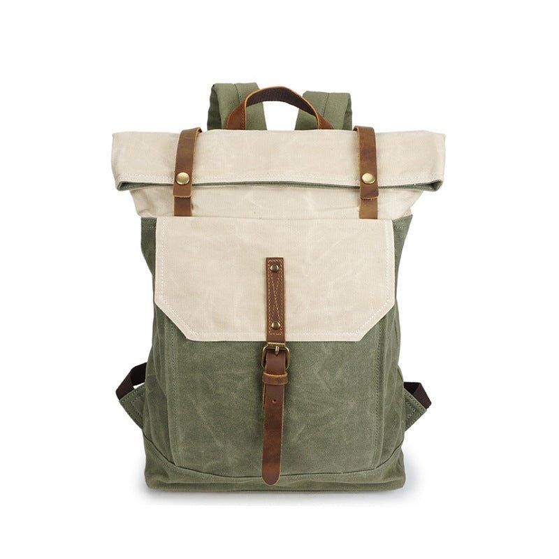 Vintage-rucksack Mit Rolltop Und Laptop-hülle