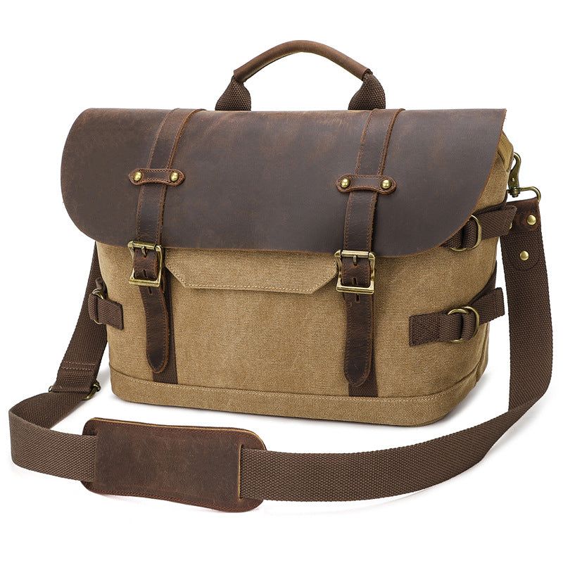 Vintage-schultertasche Aus Canvas Messenger Bag Für Herren