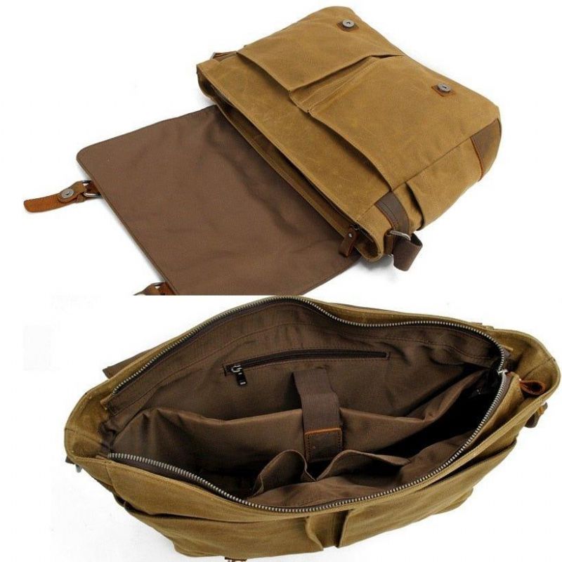 Wasserdichte Messenger-tasche Aus Canvas Für 14-zoll-laptop