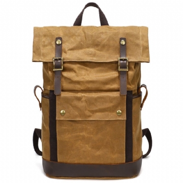 Wasserdichter Rucksack Aus Gewachstem Canvas Für 15-zoll-laptop