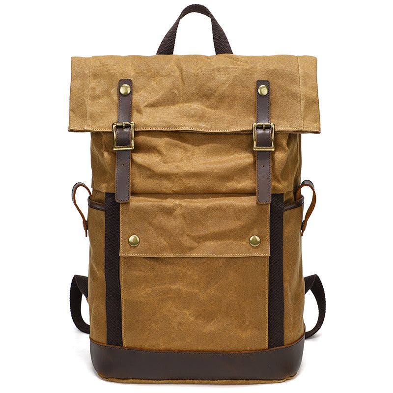 Wasserdichter Rucksack Aus Gewachstem Canvas Für 15-zoll-laptop