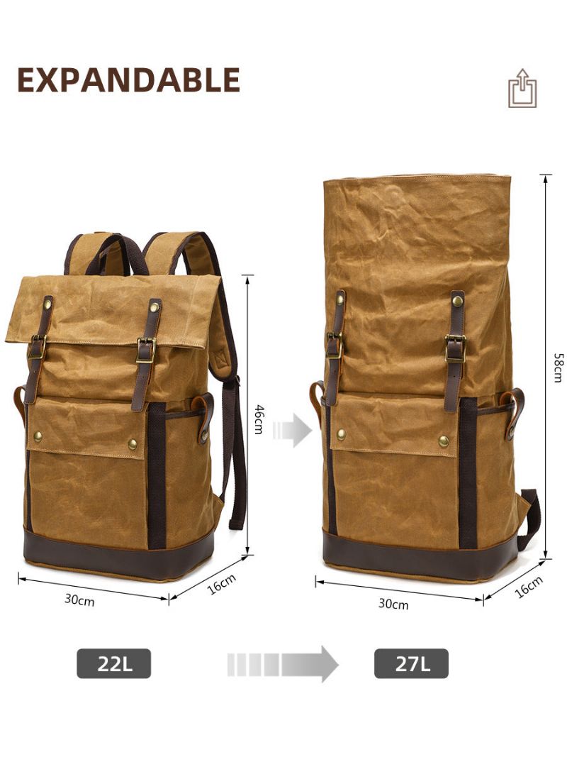 Wasserdichter Rucksack Aus Gewachstem Canvas Für 15-zoll-laptop