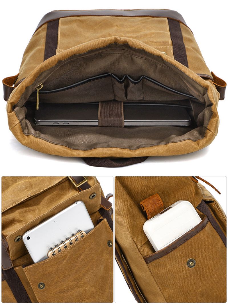 Wasserdichter Rucksack Aus Gewachstem Canvas Für 15-zoll-laptop