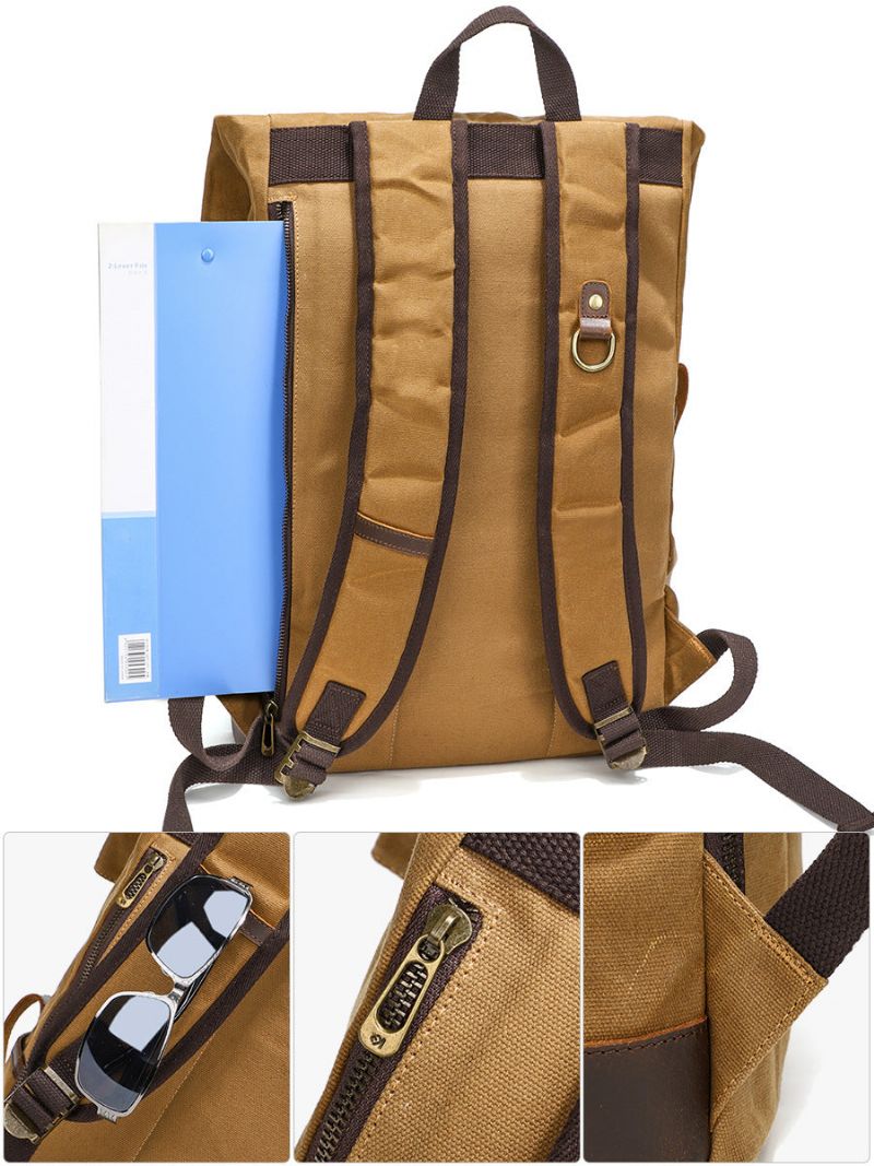 Wasserdichter Rucksack Aus Gewachstem Canvas Für 15-zoll-laptop