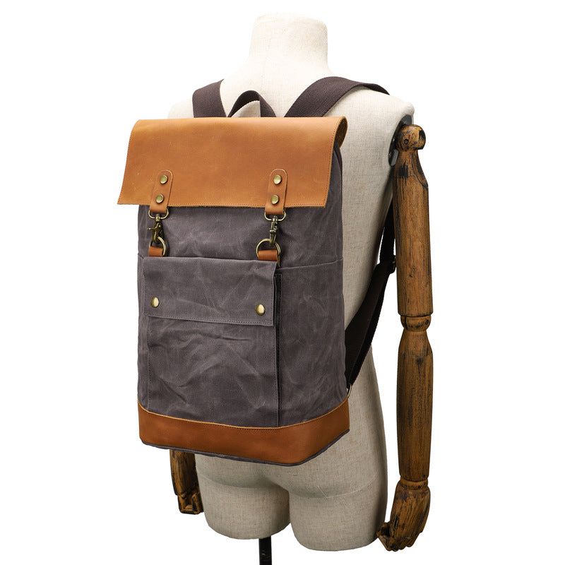 Wasserdichter Rucksack Aus Gewachstem Canvas Für Kamera-laptop