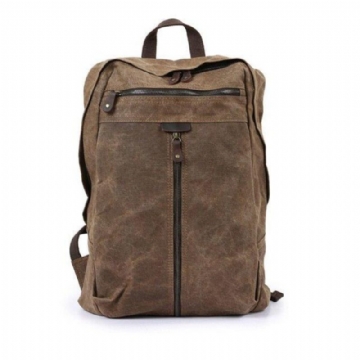 Wasserdichter Rucksack Aus Gewachstem Canvas Für Laptops Tagesrucksack