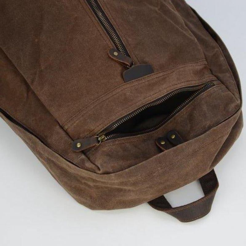 Wasserdichter Rucksack Aus Gewachstem Canvas Für Laptops Tagesrucksack