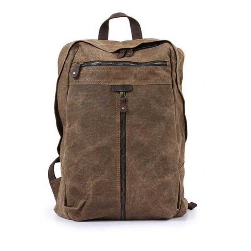 Wasserdichter Rucksack Aus Gewachstem Canvas Für Laptops Tagesrucksack