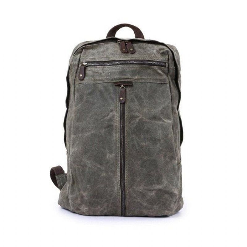 Wasserdichter Rucksack Aus Gewachstem Canvas Für Laptops Tagesrucksack