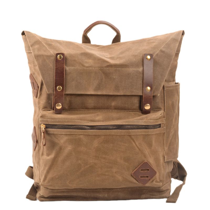 Wasserdichter Vintage-rucksack Aus Canvas Für Reisen Und Camping