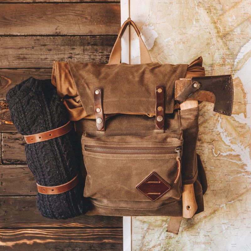 Wasserdichter Vintage-rucksack Aus Canvas Für Reisen Und Camping