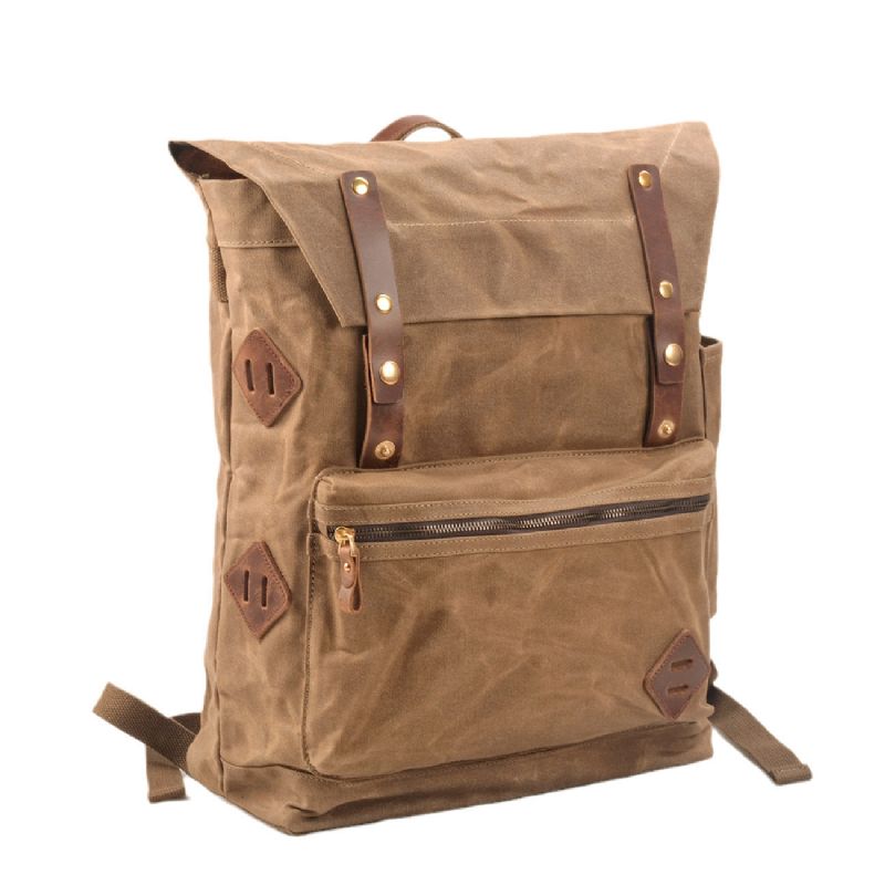 Wasserdichter Vintage-rucksack Aus Canvas Für Reisen Und Camping