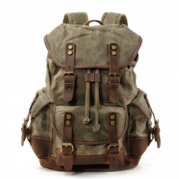 Wasserdichter Vintage-rucksack Aus Gewachstem Canvas Für Herren