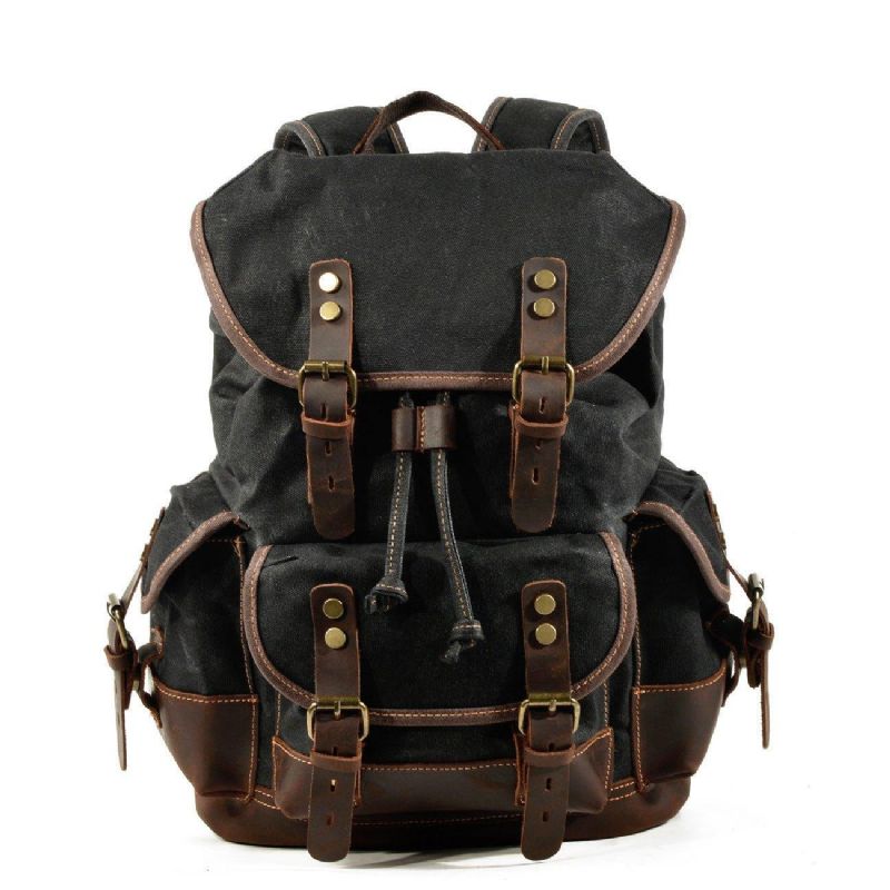 Wasserdichter Vintage-rucksack Aus Gewachstem Canvas Für Herren