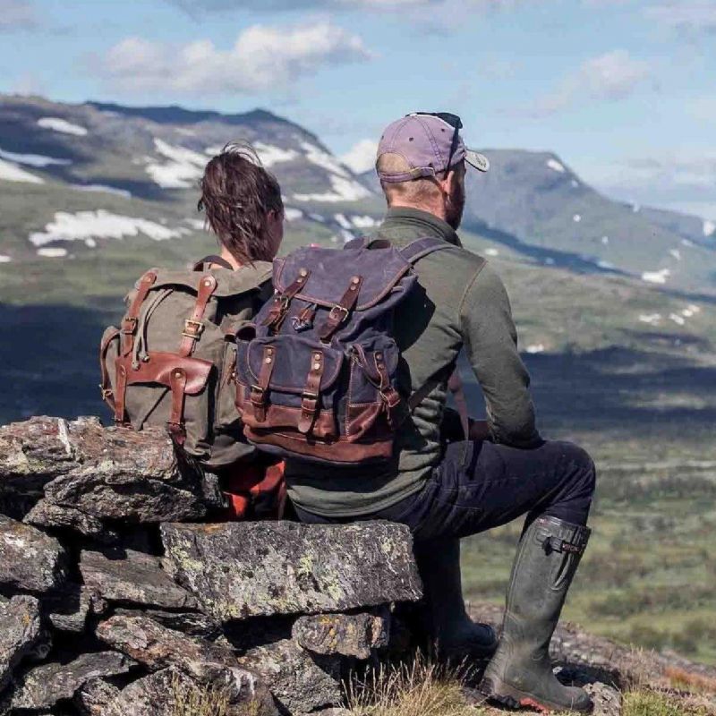 Wasserdichter Vintage-rucksack Aus Gewachstem Canvas Für Herren