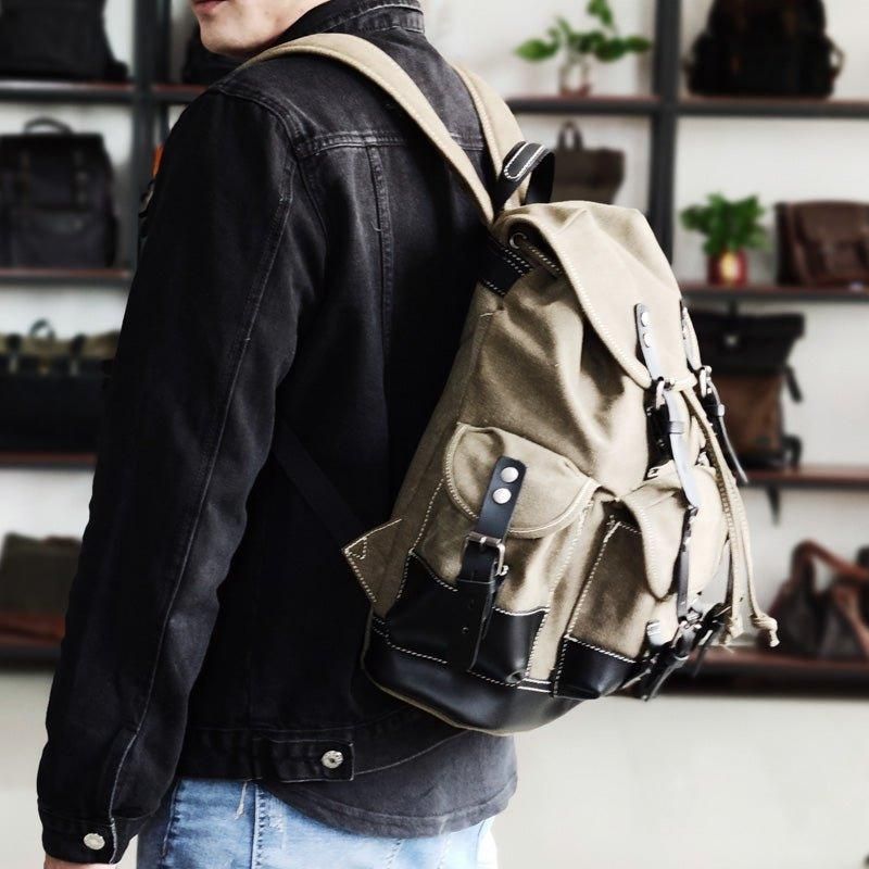 Wasserdichter Vintage-rucksack Aus Gewachstem Canvas Für Herren