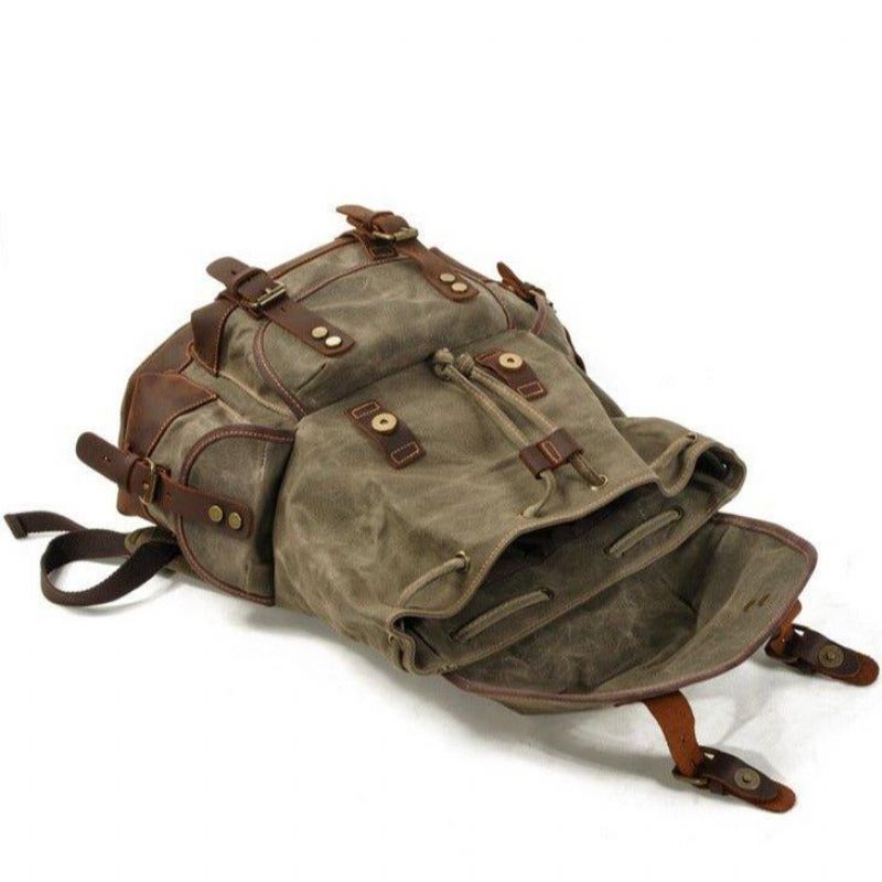 Wasserdichter Vintage-rucksack Aus Gewachstem Canvas Für Herren