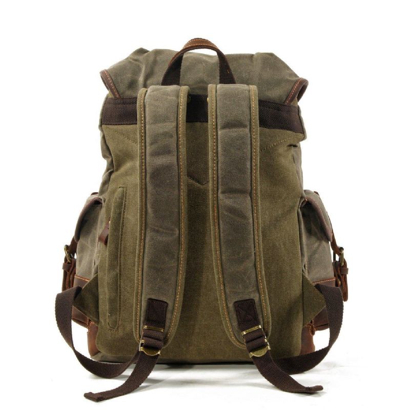 Wasserdichter Vintage-rucksack Aus Gewachstem Canvas Für Herren