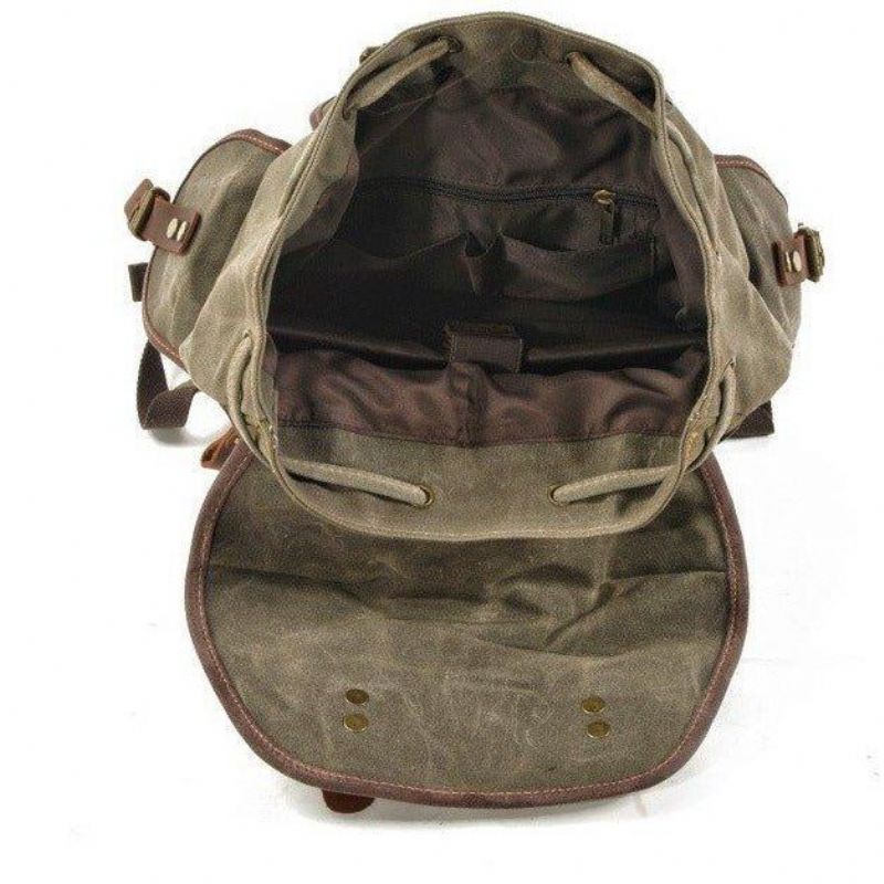 Wasserdichter Vintage-rucksack Aus Gewachstem Canvas Für Herren