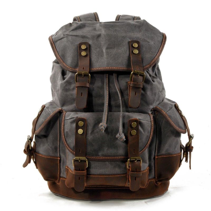 Wasserdichter Vintage-rucksack Aus Gewachstem Canvas Für Herren