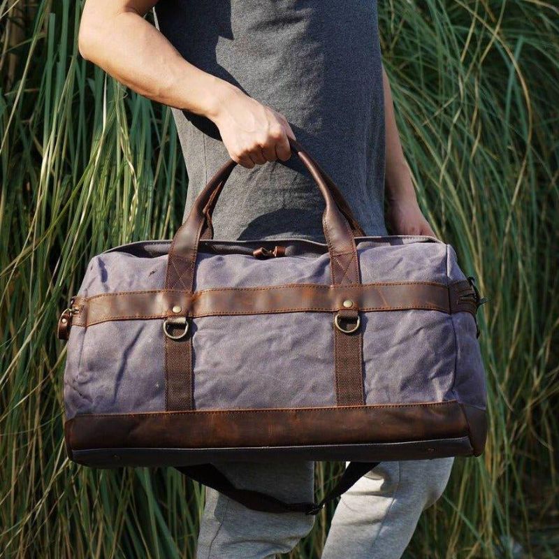 Wochenendtasche Aus Gewachstem Canvas Für Herren